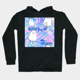 Ghosts and Bones Pastel Grunge Pattern Hoodie